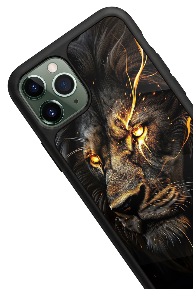iPhone 11 Pro Max Uyumlu Aslan Tasarımlı Glossy Premium Kılıf