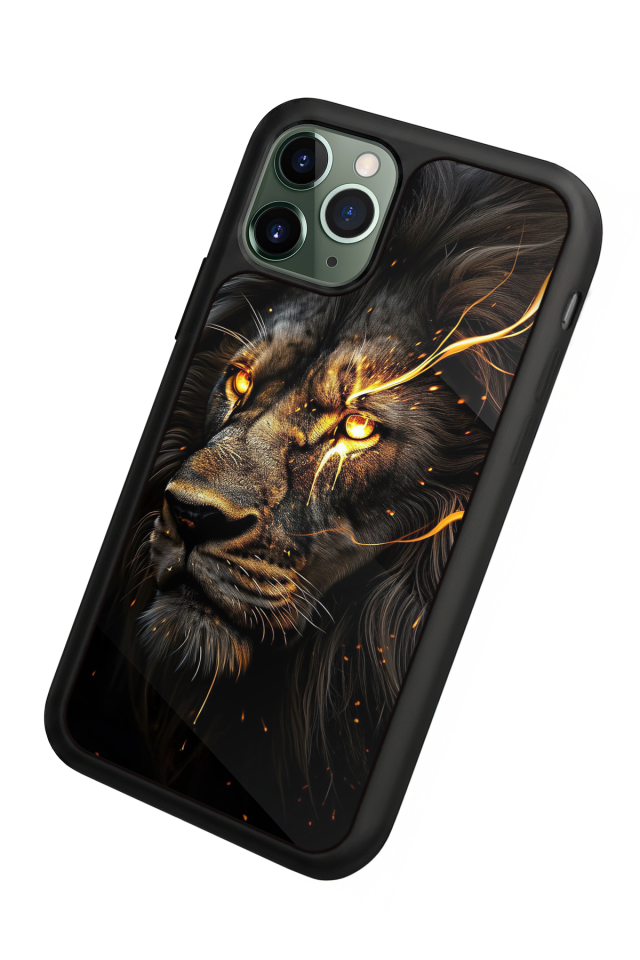 iPhone 11 Pro Max Uyumlu Aslan Tasarımlı Glossy Premium Kılıf