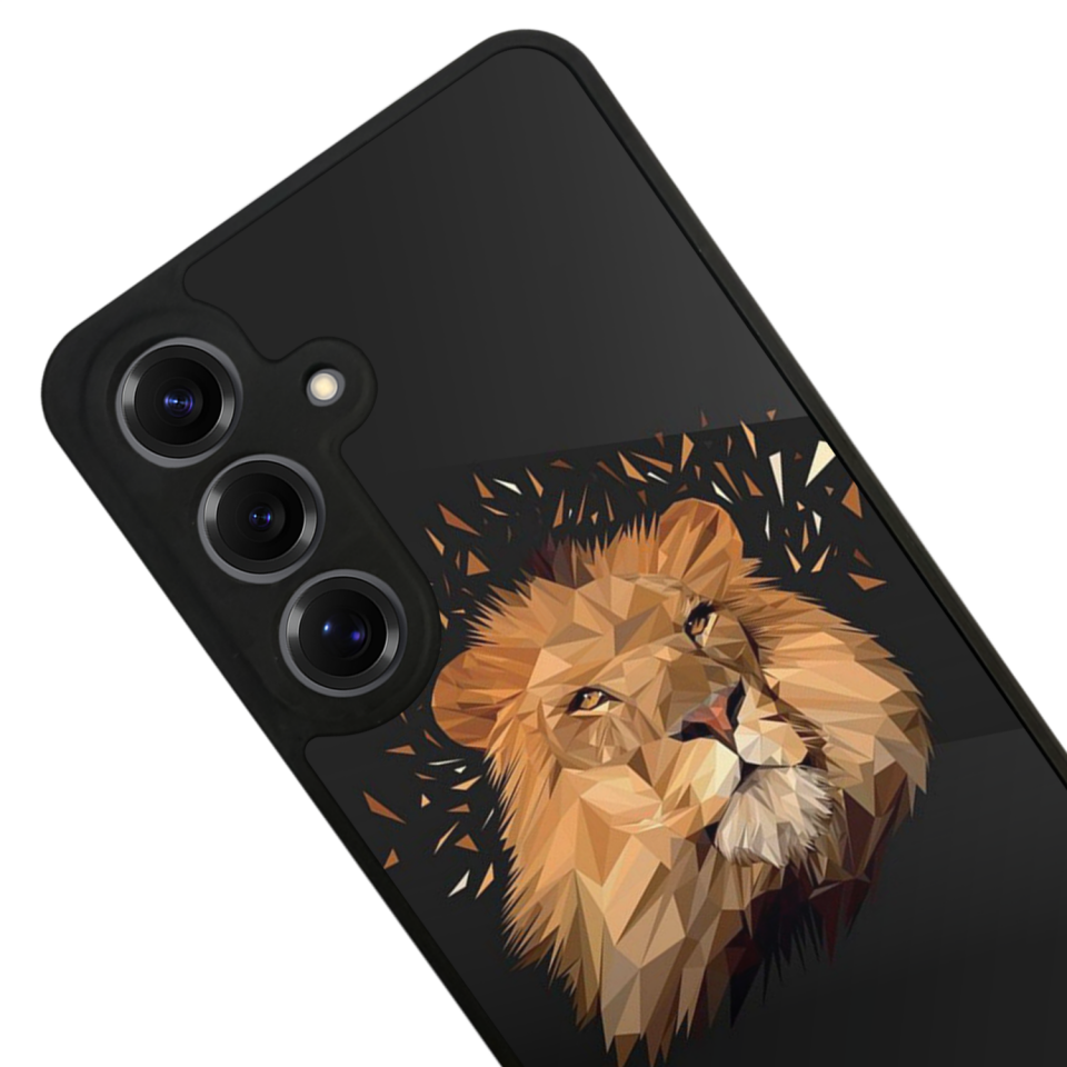 Samsung Galaxy S25 Uyumlu Aslan Tasarımlı Glossy Premium Kılıf