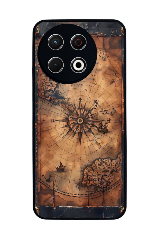 Tecno Spark 30 Pro Uyumlu Harita Tasarımlı Glossy Premium Kılıf