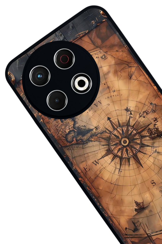 Tecno Spark 30 Pro Uyumlu Harita Tasarımlı Glossy Premium Kılıf