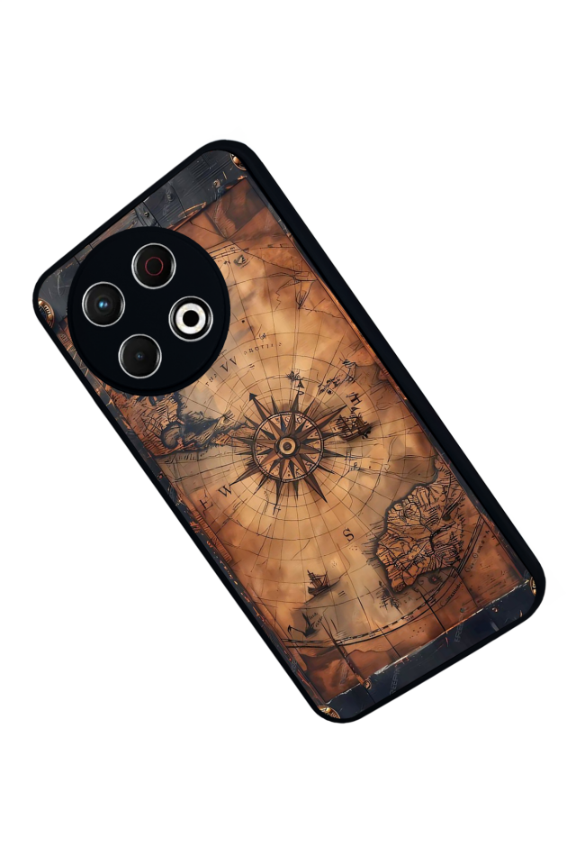 Tecno Spark 30 Pro Uyumlu Harita Tasarımlı Glossy Premium Kılıf