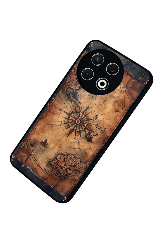 Tecno Spark 30 Pro Uyumlu Harita Tasarımlı Glossy Premium Kılıf