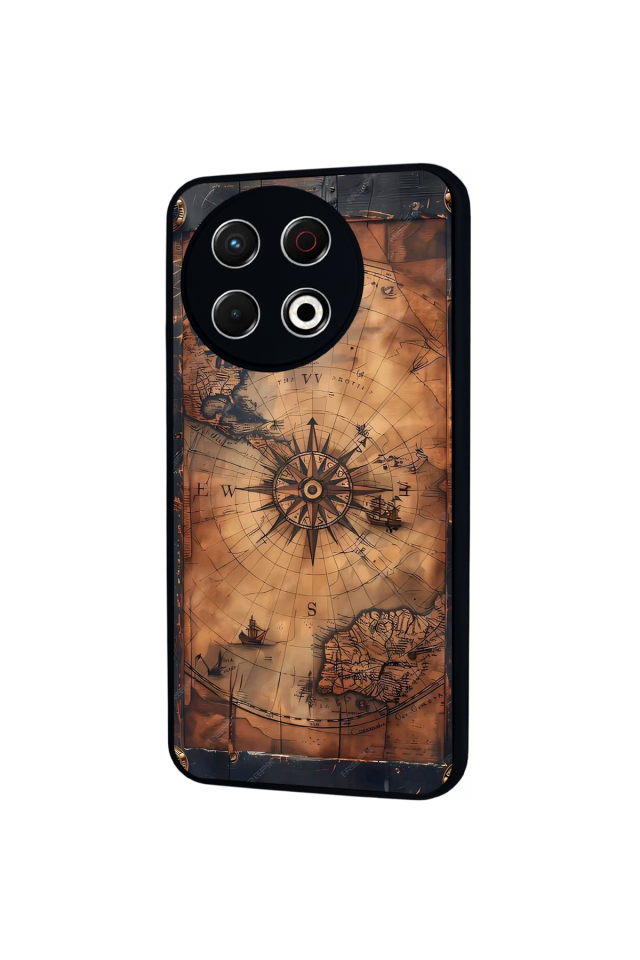 Tecno Spark 30 Pro Uyumlu Harita Tasarımlı Glossy Premium Kılıf