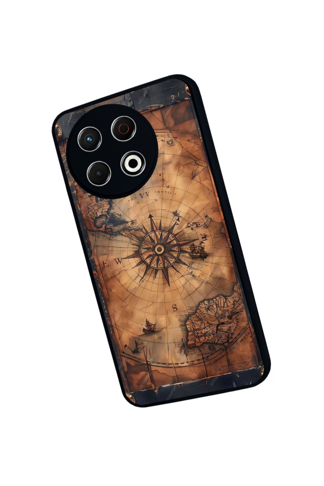 Tecno Spark 30 Pro Uyumlu Harita Tasarımlı Glossy Premium Kılıf