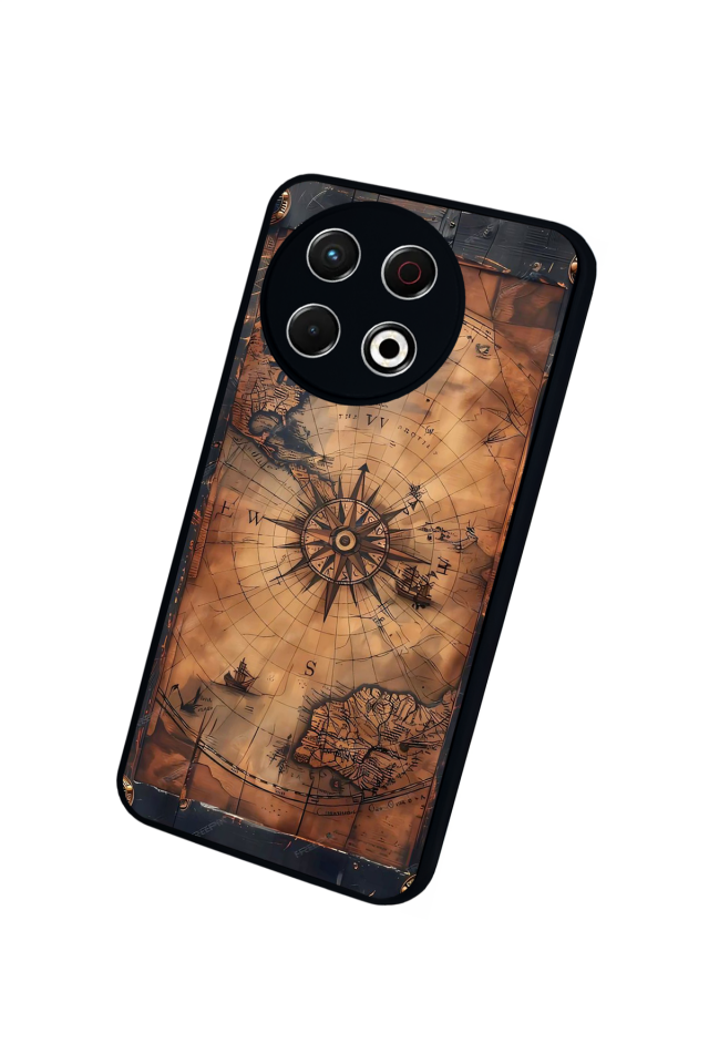 Tecno Spark 30 Pro Uyumlu Harita Tasarımlı Glossy Premium Kılıf