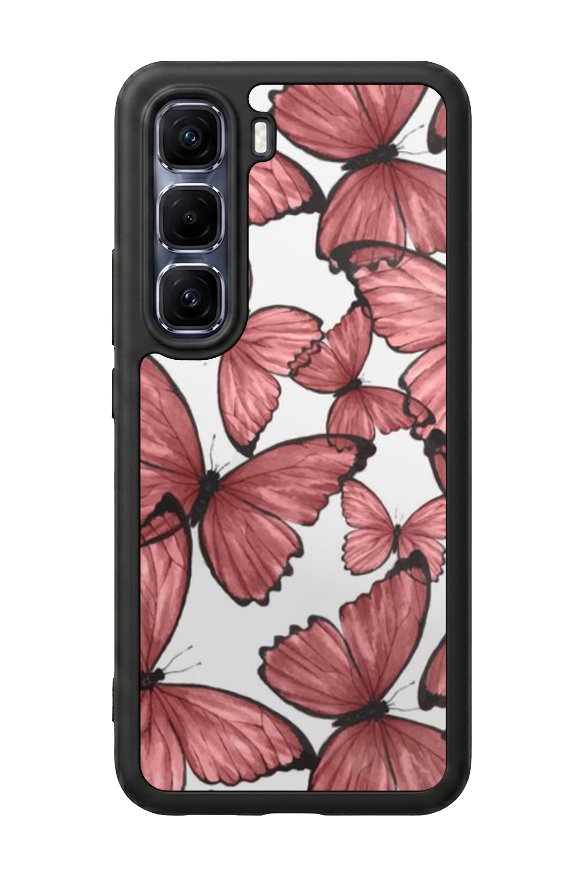 Infinix Hot 60 Pro Plus Uyumlu Kelebek Tasarımlı Glossy Premium Kılıf