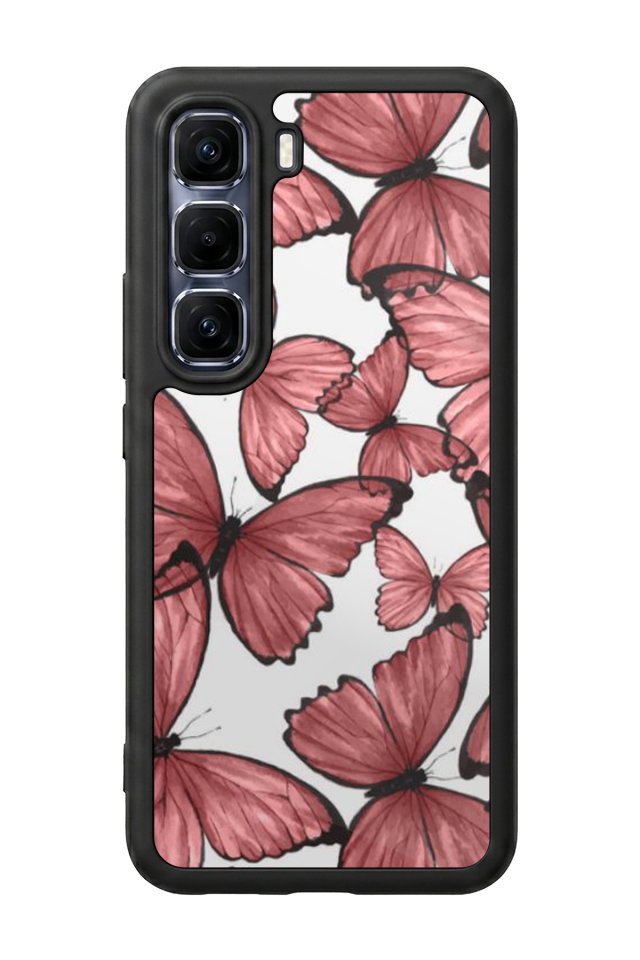 Infinix Hot 60 Pro Plus Uyumlu Kelebek Tasarımlı Glossy Premium Kılıf