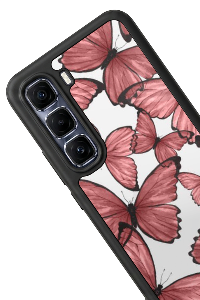 Infinix Hot 60 Pro Plus Uyumlu Kelebek Tasarımlı Glossy Premium Kılıf