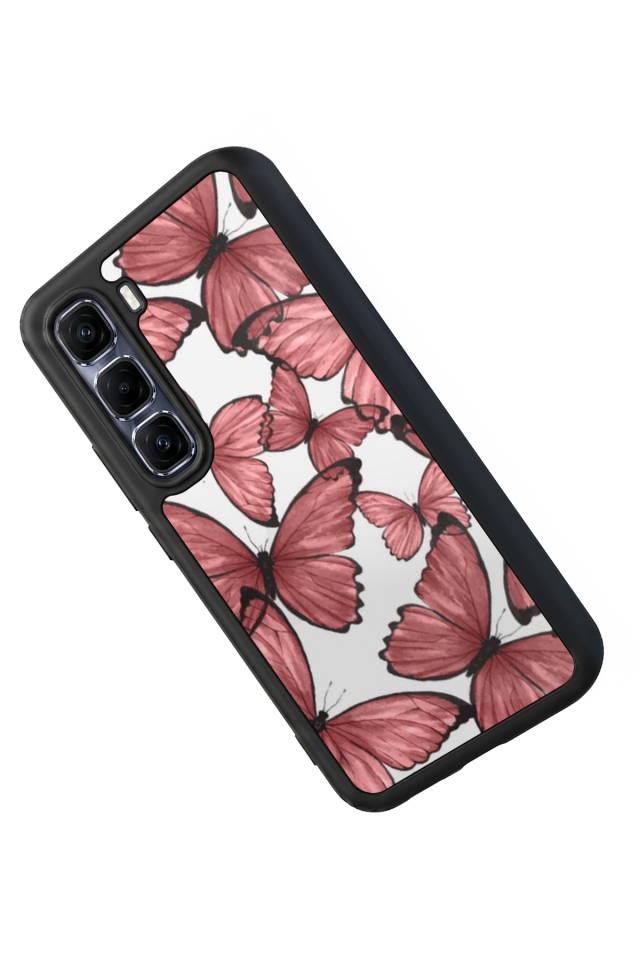 Infinix Hot 60 Pro Plus Uyumlu Kelebek Tasarımlı Glossy Premium Kılıf