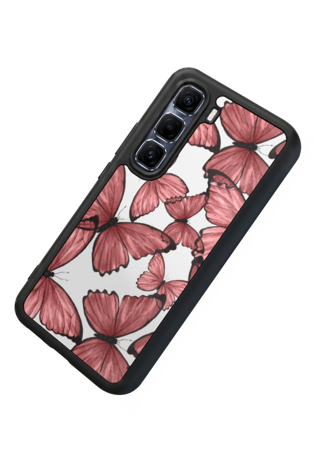 Infinix Hot 60 Pro Plus Uyumlu Kelebek Tasarımlı Glossy Premium Kılıf