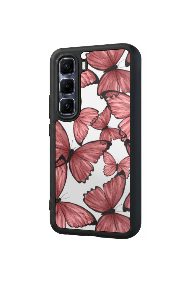 Infinix Hot 60 Pro Plus Uyumlu Kelebek Tasarımlı Glossy Premium Kılıf