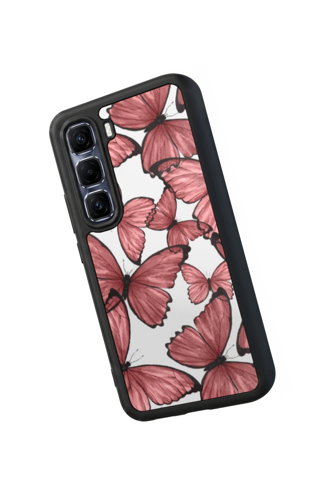 Infinix Hot 60 Pro Plus Uyumlu Kelebek Tasarımlı Glossy Premium Kılıf