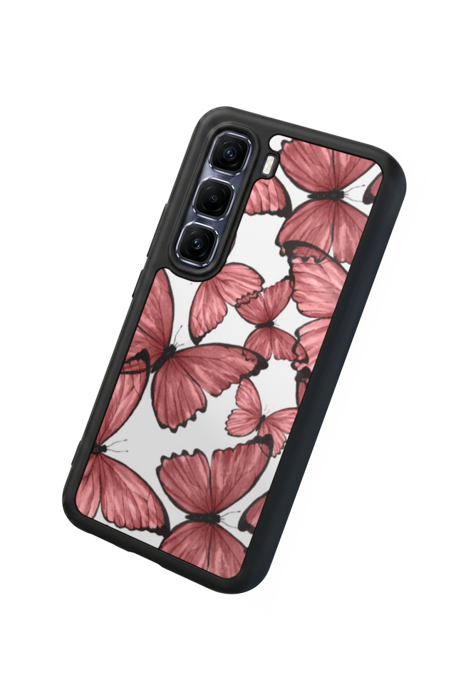 Infinix Hot 60 Pro Plus Uyumlu Kelebek Tasarımlı Glossy Premium Kılıf