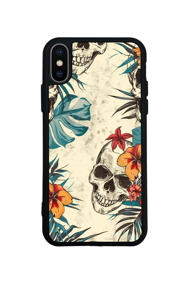 iPhone X/ XS Uyumlu KuruKafa Tasarımlı Glossy Premium Kılıf