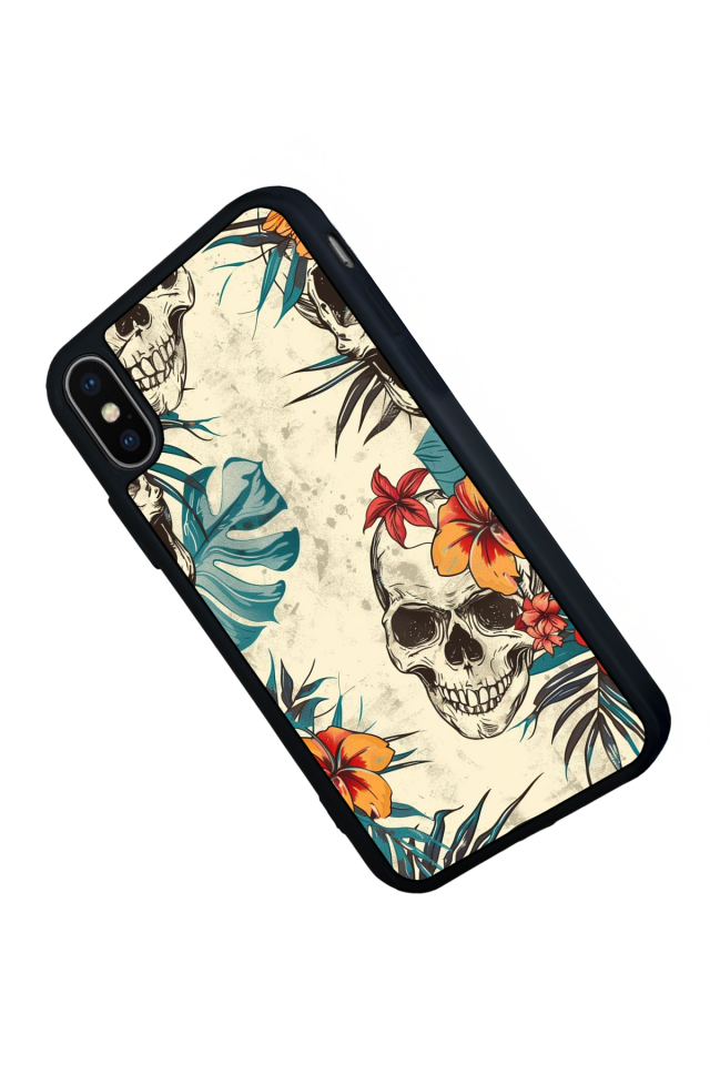 iPhone X/ XS Uyumlu KuruKafa Tasarımlı Glossy Premium Kılıf