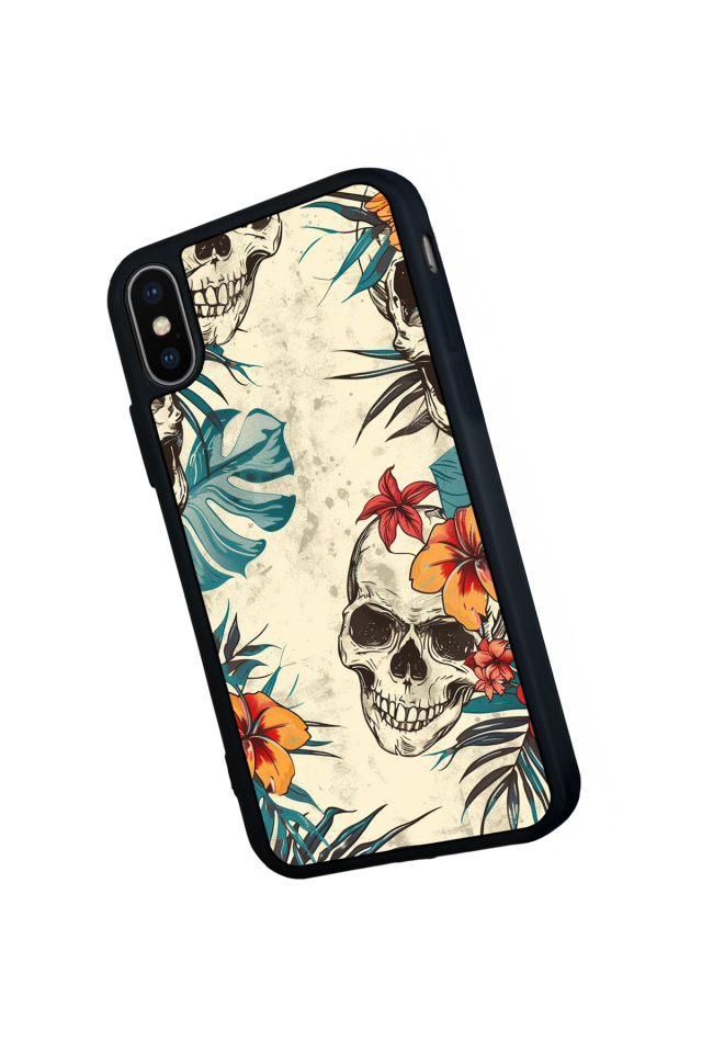 iPhone X/ XS Uyumlu KuruKafa Tasarımlı Glossy Premium Kılıf