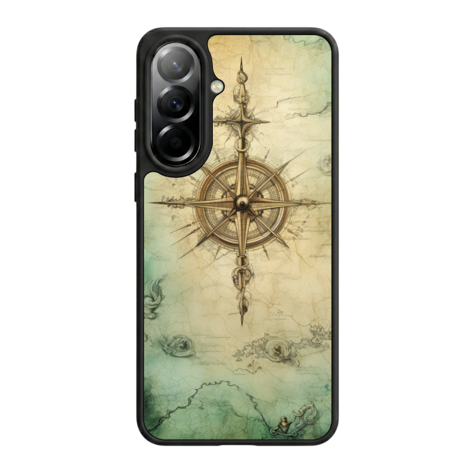 Samsung Galaxy A57 Uyumlu Pusula Tasarımlı Glossy Premium Kılıf