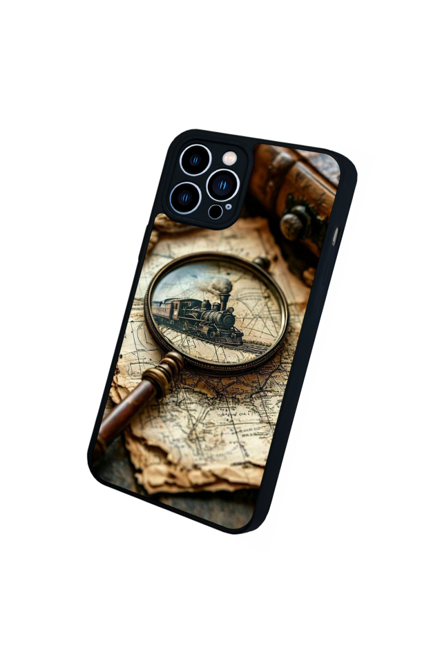 iPhone 12 Pro Max Uyumlu Pusula Tasarımlı Glossy Premium Kılıf