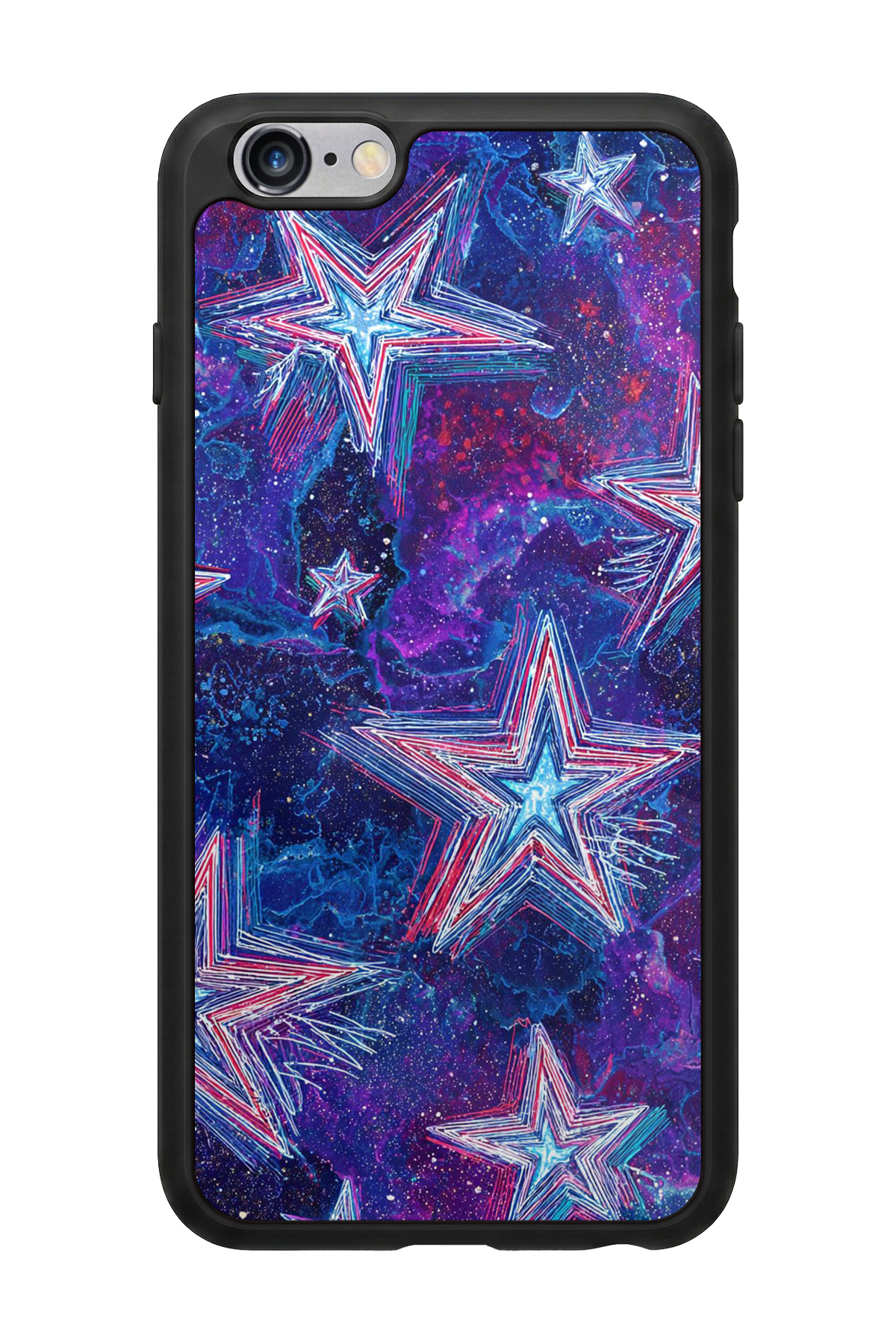 iPhone 6 Plus Uyumlu Retro Yildizlar Tasarımlı Glossy Premium Kılıf
