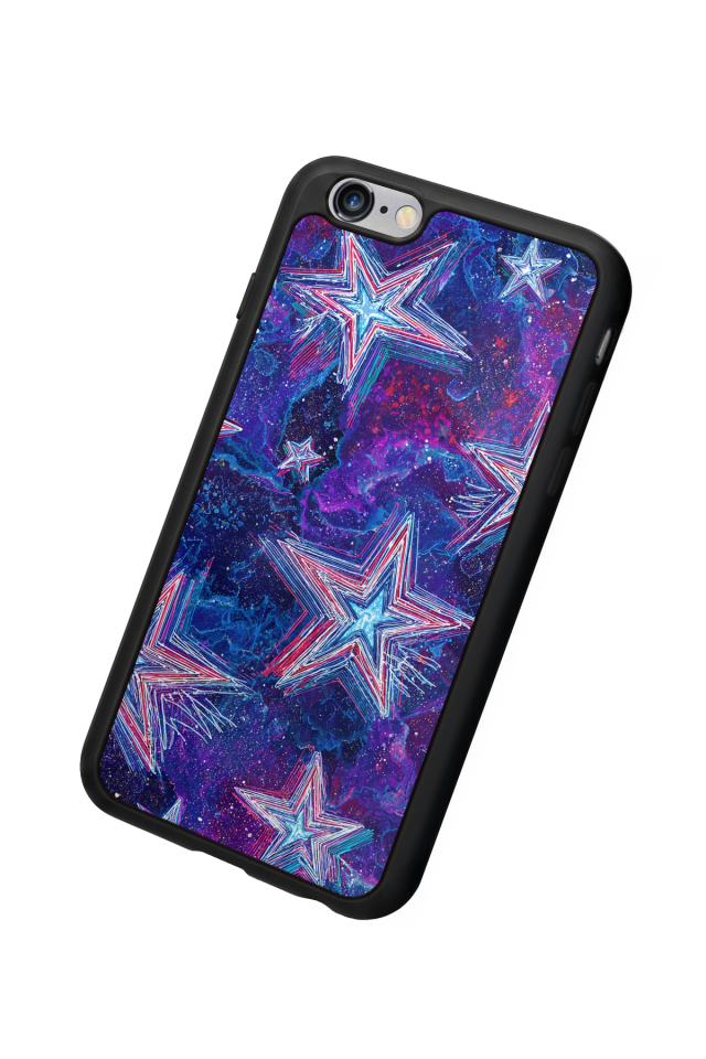 iPhone 6 Plus Uyumlu Retro Yildizlar Tasarımlı Glossy Premium Kılıf
