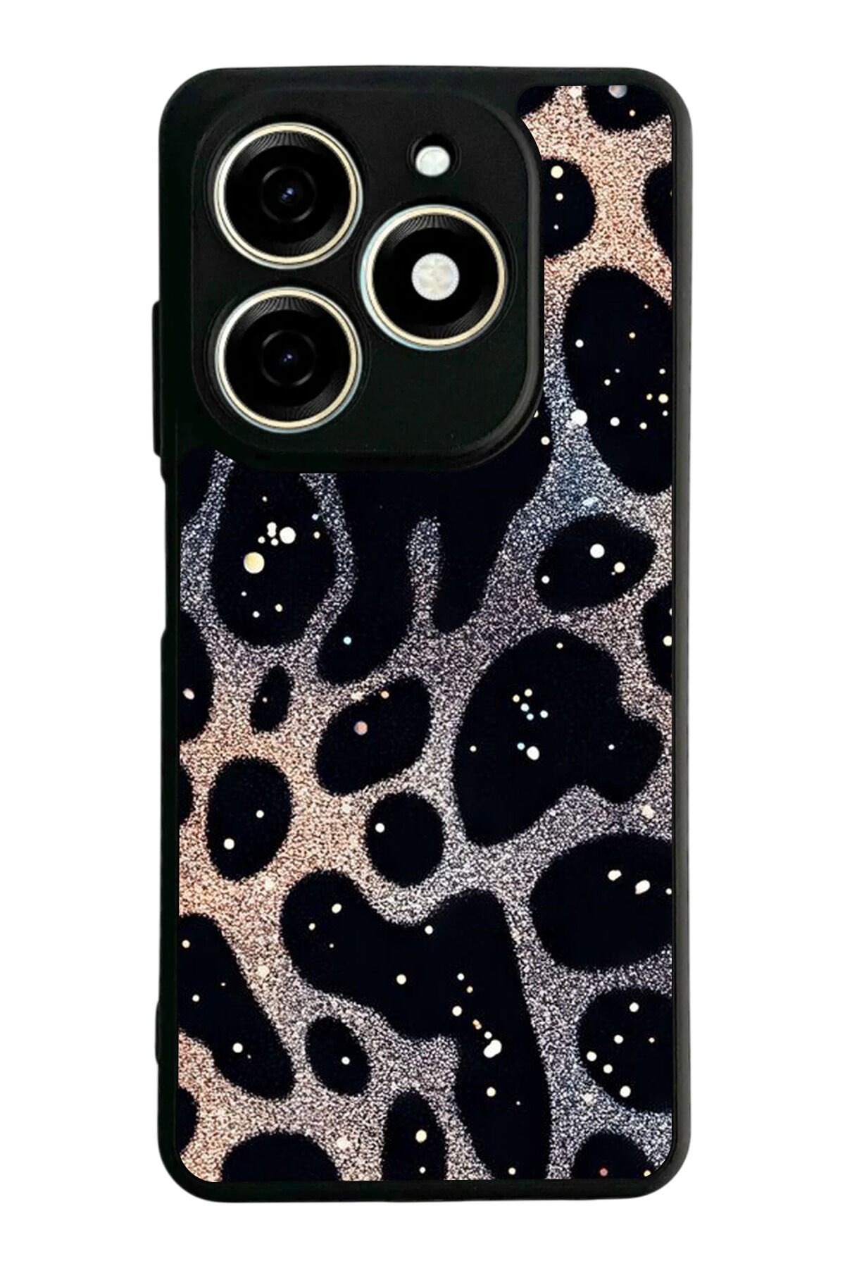 Tecno Spark 20/20C Uyumlu Hologram Leopar Tasarımlı Glossy Premium Kılıf