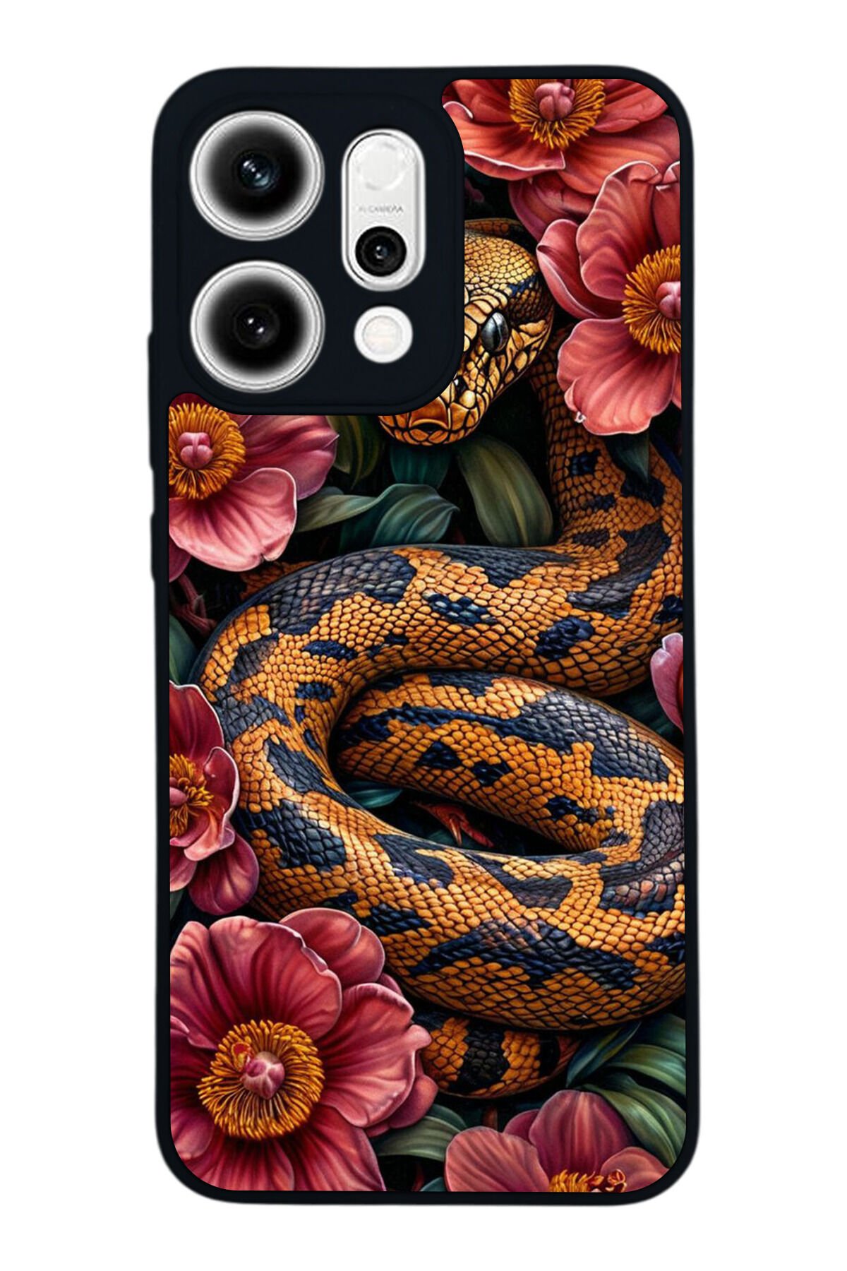 Oppo Reno 14 Uyumlu Yılan Tasarımlı Glossy Premium Kılıf