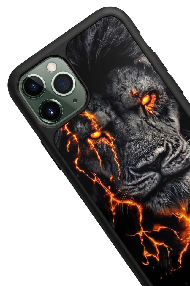iPhone 11 Pro Max Uyumlu Aslan Tasarımlı Glossy Premium Kılıf