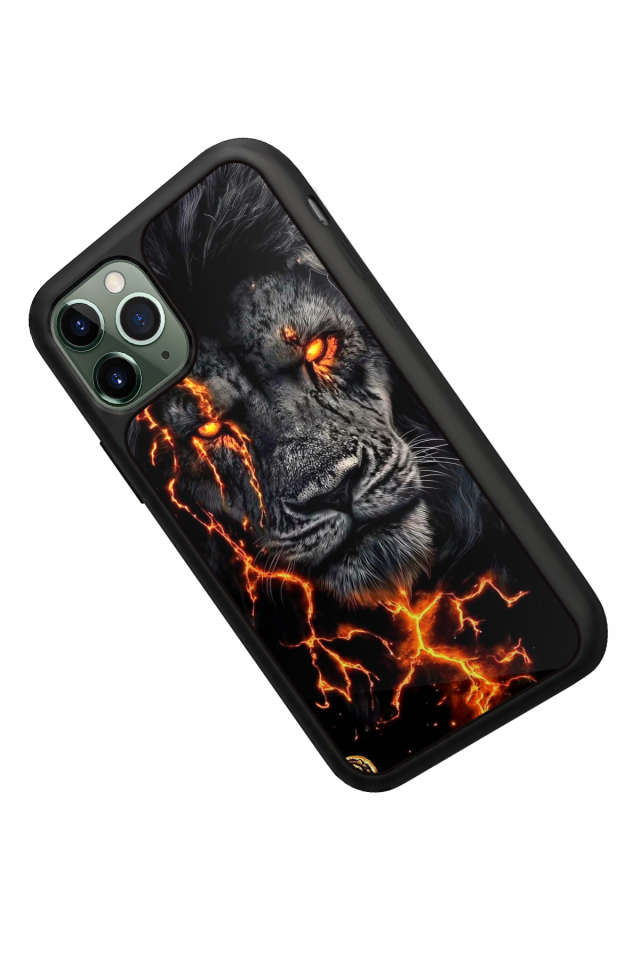 iPhone 11 Pro Max Uyumlu Aslan Tasarımlı Glossy Premium Kılıf