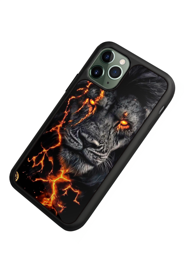 iPhone 11 Pro Max Uyumlu Aslan Tasarımlı Glossy Premium Kılıf