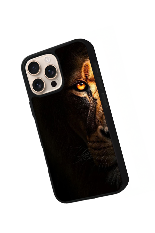 iPhone 14 Pro Uyumlu Aslan Tasarımlı Glossy Premium Kılıf