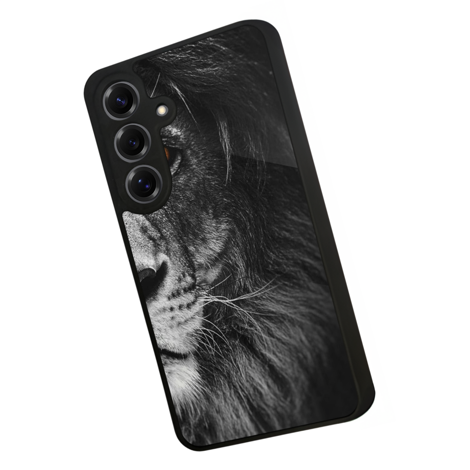 Samsung Galaxy S25 Uyumlu Aslan Tasarımlı Glossy Premium Kılıf