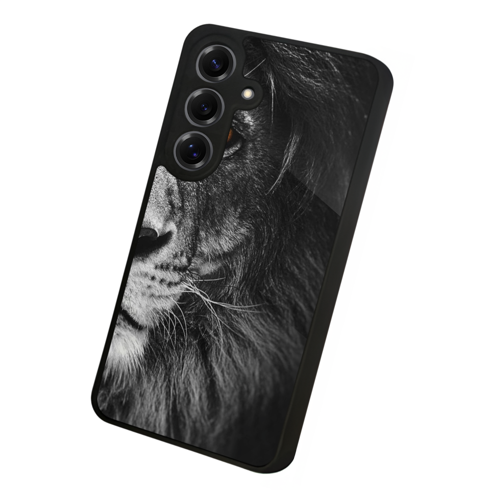 Samsung Galaxy S25 Uyumlu Aslan Tasarımlı Glossy Premium Kılıf