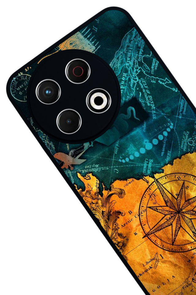 Tecno Spark 30 Pro Uyumlu Harita Tasarımlı Glossy Premium Kılıf