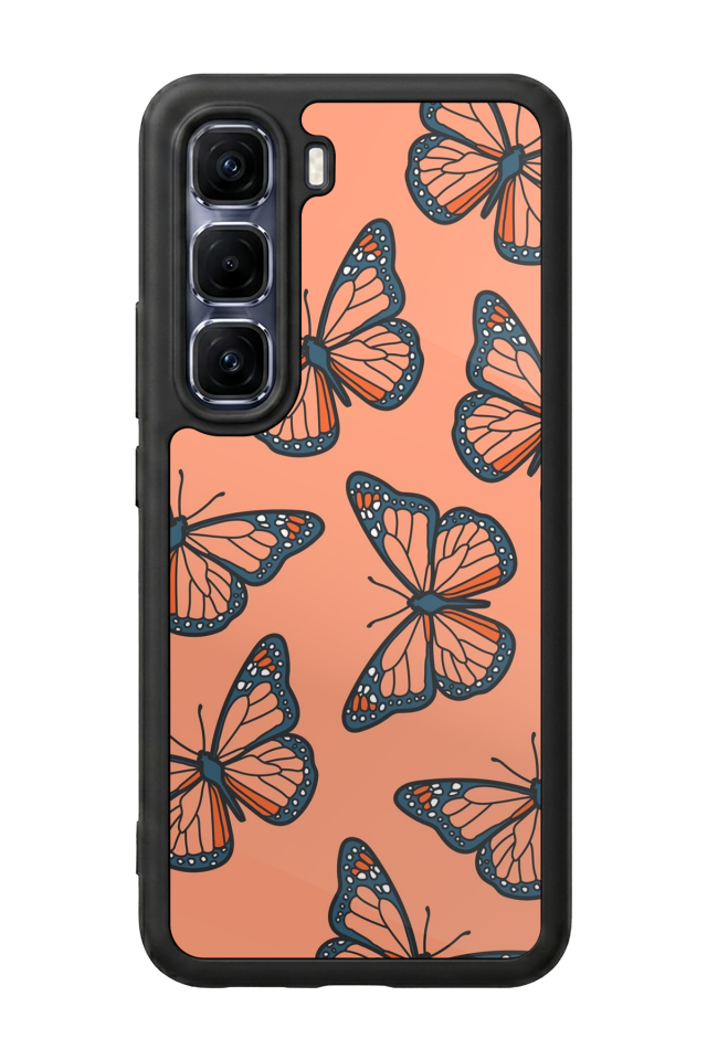 Infinix Hot 60 Pro Plus Uyumlu Kelebek Tasarımlı Glossy Premium Kılıf