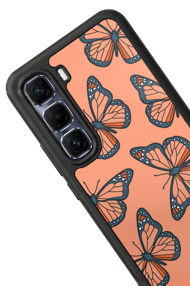 Infinix Hot 60 Pro Plus Uyumlu Kelebek Tasarımlı Glossy Premium Kılıf
