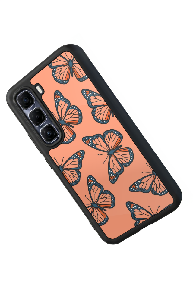 Infinix Hot 60 Pro Plus Uyumlu Kelebek Tasarımlı Glossy Premium Kılıf