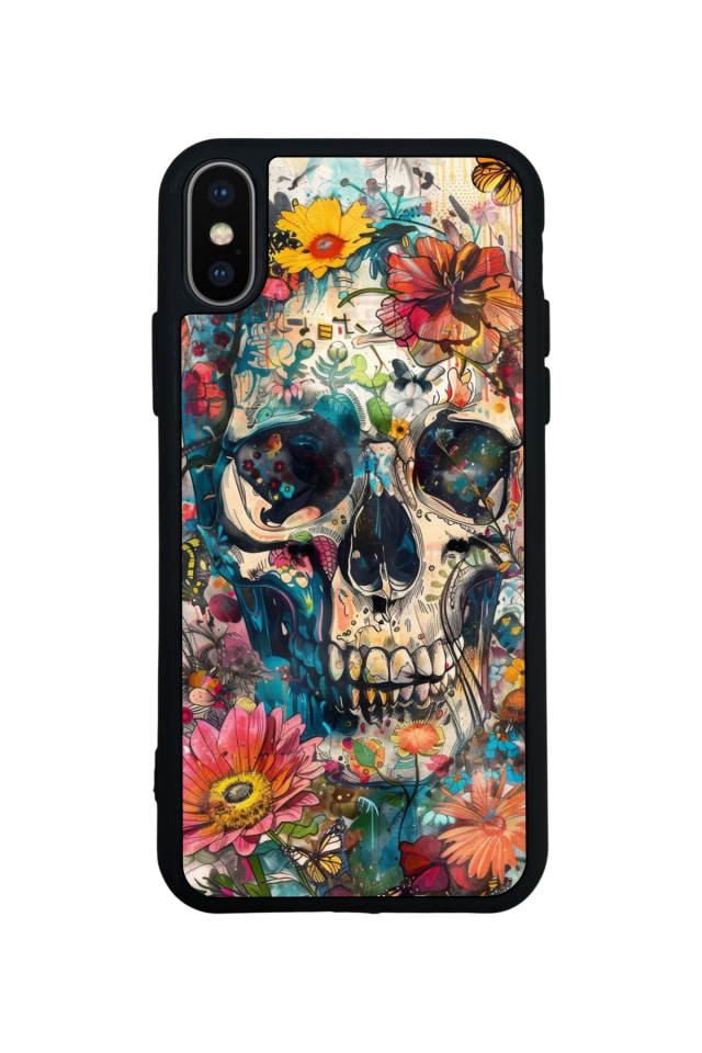 iPhone X/ XS Uyumlu KuruKafa Tasarımlı Glossy Premium Kılıf