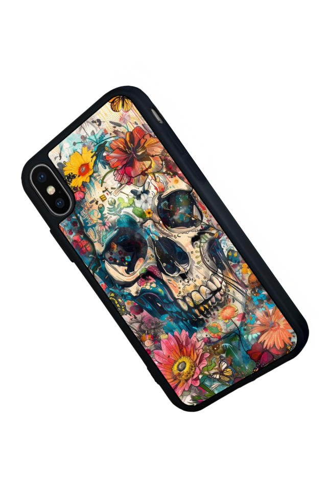iPhone X/ XS Uyumlu KuruKafa Tasarımlı Glossy Premium Kılıf