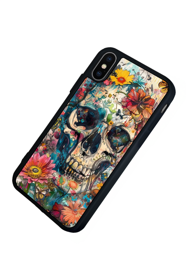 iPhone X/ XS Uyumlu KuruKafa Tasarımlı Glossy Premium Kılıf