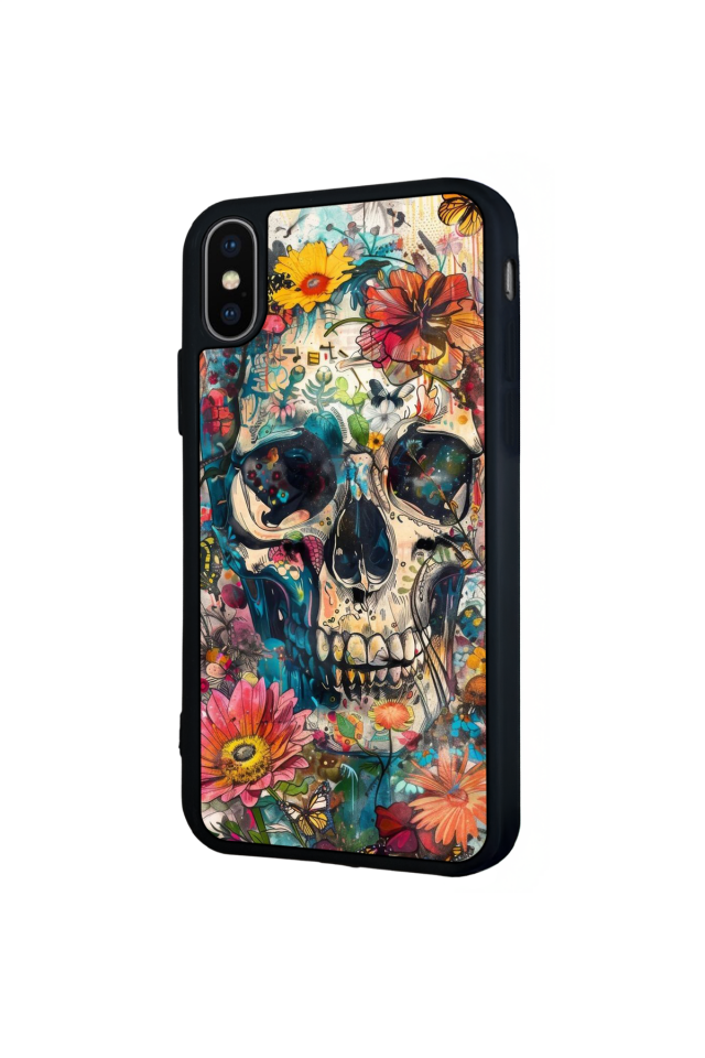 iPhone X/ XS Uyumlu KuruKafa Tasarımlı Glossy Premium Kılıf