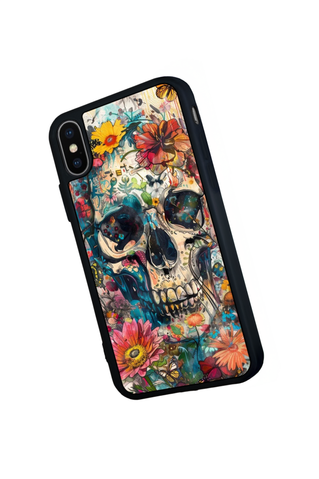 iPhone X/ XS Uyumlu KuruKafa Tasarımlı Glossy Premium Kılıf