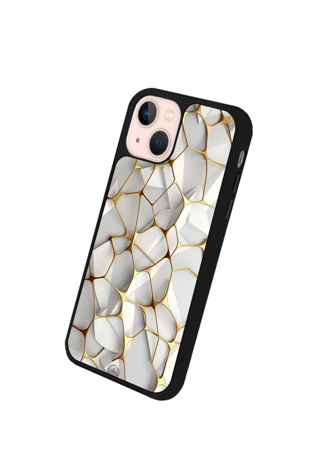iPhone 15 Uyumlu Mermer Marble Tasarımlı Glossy Premium Kılıf