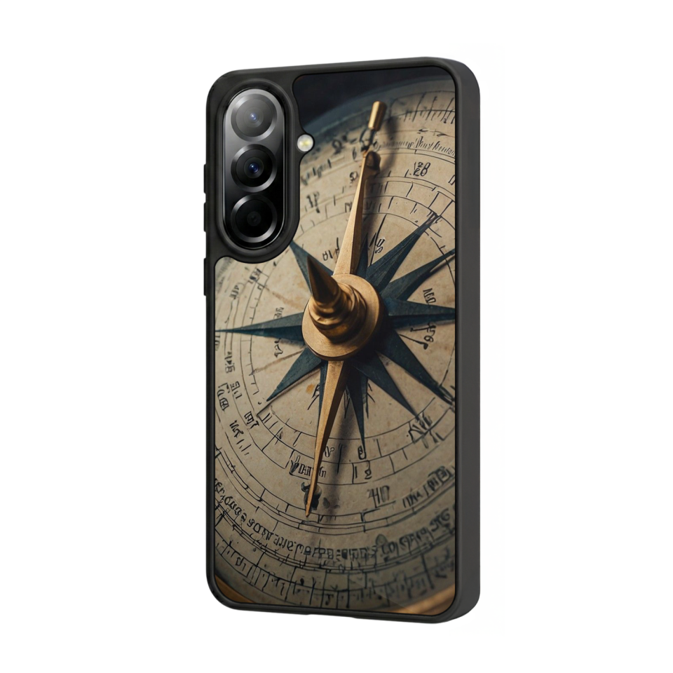 Samsung Galaxy A57 Uyumlu Pusula Tasarımlı Glossy Premium Kılıf