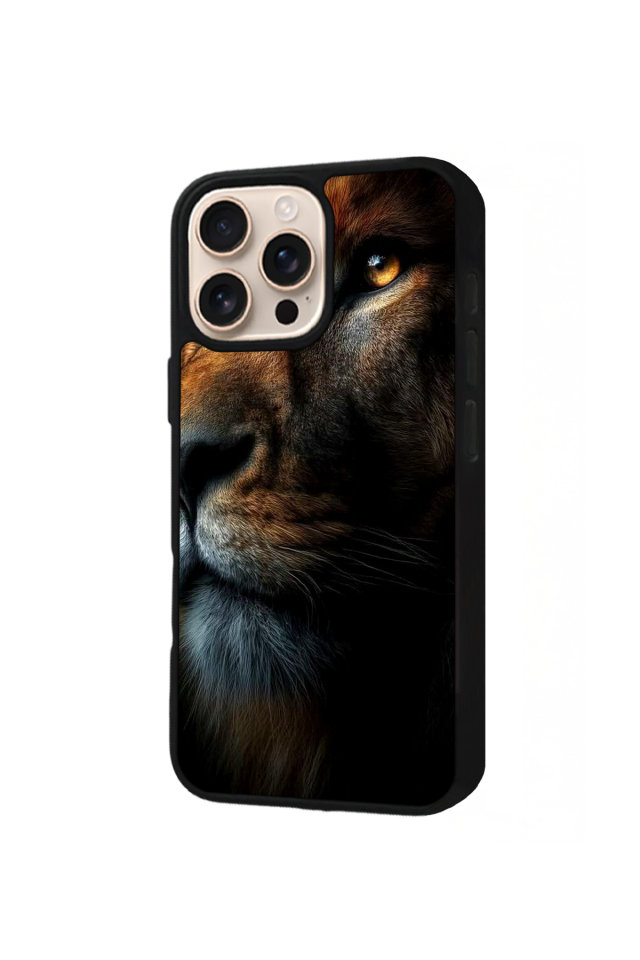 iPhone 14 Pro Uyumlu Aslan Tasarımlı Glossy Premium Kılıf