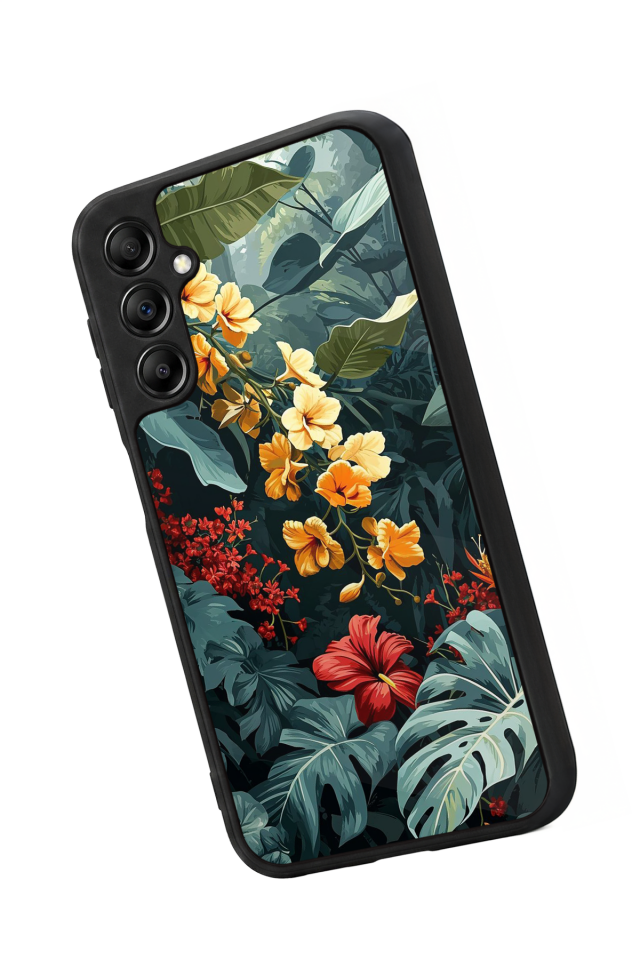 Samsung Galaxy A14 Uyumlu Botanik Tasarımlı Glossy Premium Kılıf
