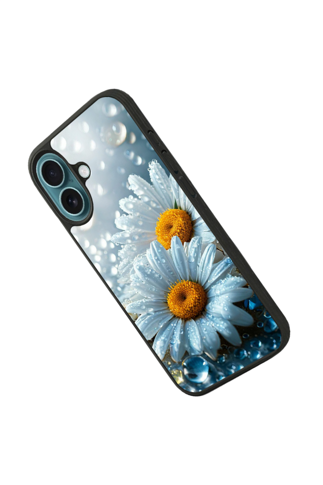 iPhone 16 Uyumlu Cicek Tasarımlı Glossy Premium Kılıf