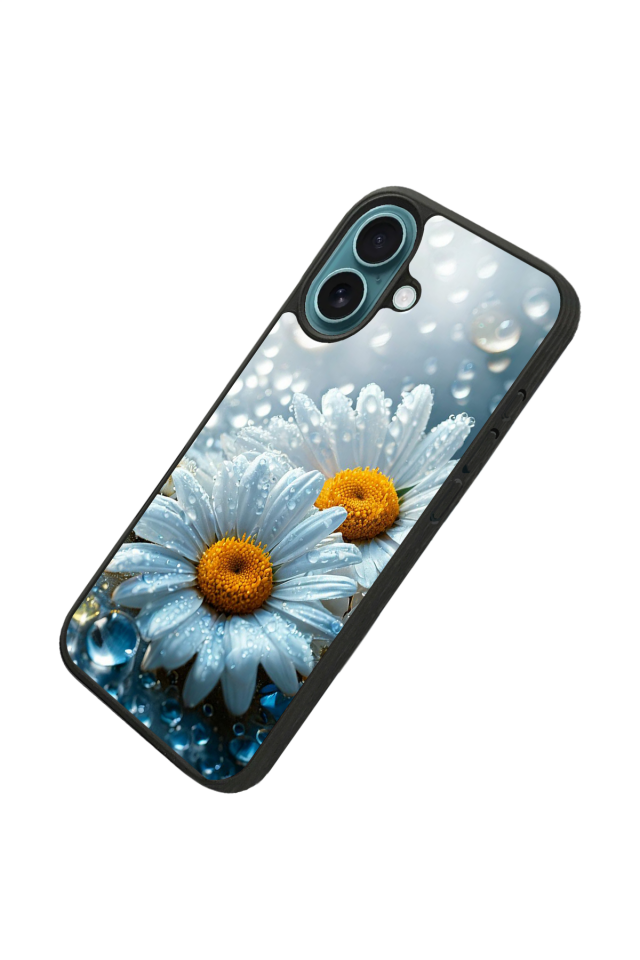 iPhone 16 Uyumlu Cicek Tasarımlı Glossy Premium Kılıf