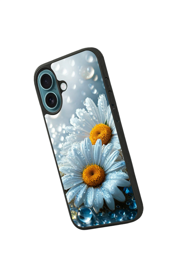 iPhone 16 Uyumlu Cicek Tasarımlı Glossy Premium Kılıf