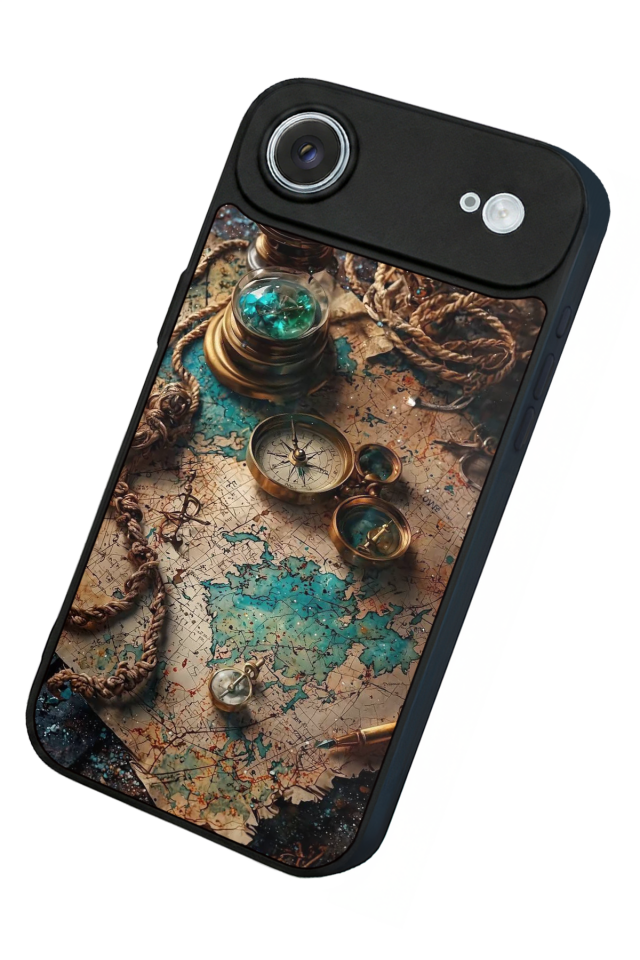 iPhone 17 Air Uyumlu Harita Tasarımlı Glossy Premium Kılıf